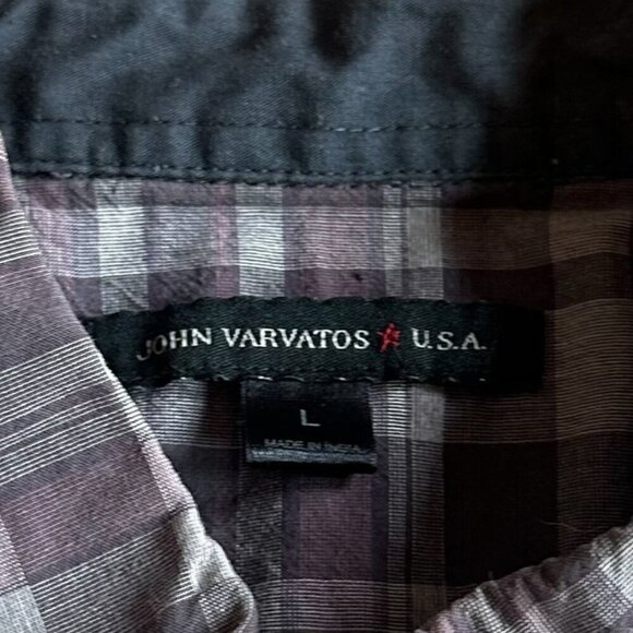 John Varvatos Plaid Button-Down Shirt Long Sleeve 100% Cotton Purple Size Large - Picture 13 of 13